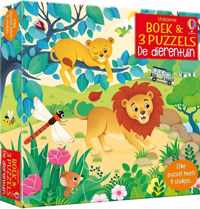 Boek & 3 Puzzels De Dierentuin