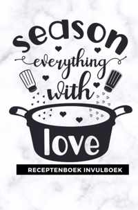 Receptenboek invulboek: Season everything with love - Gold Arts Books - Paperback (9789464482478)