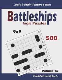 Battleships Logic Puzzles: 500 Puzzles (9x9)