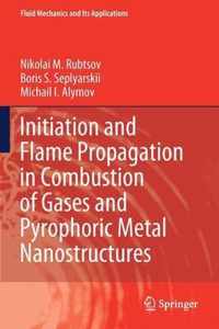 Initiation and Flame Propagation in Combustion of Gases and Pyrophoric Metal Nanostructures