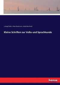 Kleine Schriften zur Volks-und Sprachkunde