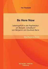 Be Here Now: Lebensgefühl in der Popliteratur am Beispiel Soloalbum von Benjamin von Stuckrad-Barre