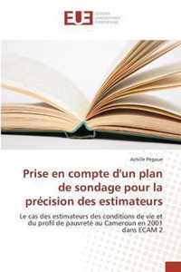 Prise En Compte Dun Plan de Sondage Pour La Precision Des Estimateurs