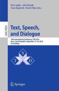 Text, Speech, and Dialogue