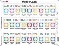 Larsen Puzzel Maxi Memopuzzel Leren Klokkijken- Traditionele En Digitale Klok (54 Stukjes)