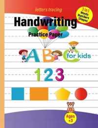 Letters Tracing: Handwriting Practice Paper for Kids Ages 3-5