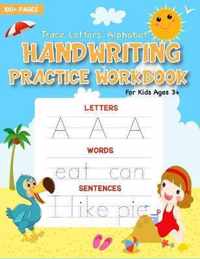Trace Letters: Alphabet Handwriting Practice Workbook For Kids Age 3+