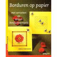 Borduren op papier met servetten en Erica's Borduurstempels