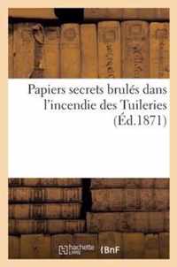 Papiers Secrets Brules Dans l'Incendie Des Tuileries