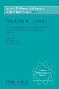 London Mathematical Society Lecture Note Series Analysis at Urbana