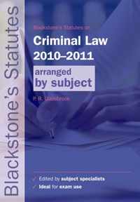 Blackstone's Statutes On Criminal Law