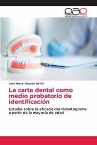 La carta dental como medio probatorio de identificacion