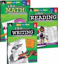 180 Days of Reading, Writing and Math for Sixth Grade 3-Book Set