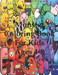 Monster Coloring Book For Kids Ages 4-8