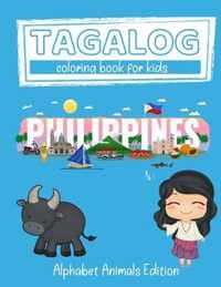 Tagalog Coloring Book for Kids: Alphabet Animals Edition