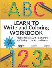 learn to write and coloring workbook for kids