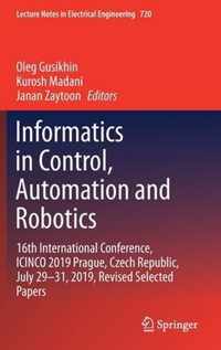 Informatics in Control, Automation and Robotics