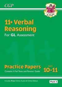 New 11+ GL Verbal Reasoning Practice Papers: Ages 10-11 - Pack 2 (with Parents' Guide & Online Ed)