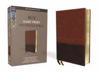 NIV, Reference Bible, Giant Print, Leathersoft, Brown, Red Letter, Comfort Print