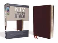 NIV, Thinline Reference Bible, Bonded Leather, Burgundy, Red Letter, Comfort Print