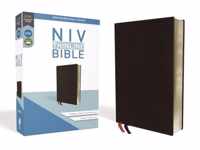 NIV, Thinline Bible, Bonded Leather, Black, Red Letter, Comfort Print