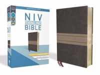 NIV, Thinline Bible, Giant Print, Leathersoft, Brown/Tan, Red Letter, Comfort Print