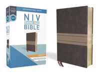 NIV, Thinline Bible, Compact, Leathersoft, Brown/Tan, Red Letter, Comfort Print
