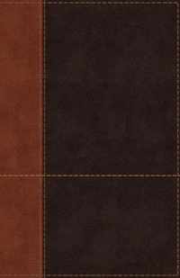 NIV, Personal Size Reference Bible, Large Print, Leathersoft, Tan/Brown, Red Letter, Thumb Indexed, Comfort Print