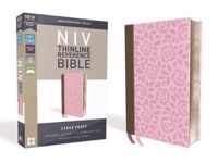 NIV, Thinline Reference Bible, Large Print, Leathersoft, Pink/Brown, Red Letter, Comfort Print