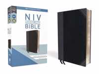 NIV, Thinline Bible, Leathersoft, Black/Gray, Red Letter, Comfort Print