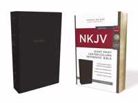 NKJV, Reference Bible, Center-Column Giant Print, Leathersoft, Black, Red Letter, Comfort Print