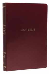 NKJV Holy Bible, Giant Print Center-Column Reference Bible, Burgundy Leather-look, Thumb Indexed, 72,000+ Cross References, Red Letter, Comfort Print