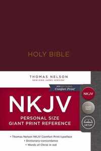 NKJV, Reference Bible, Personal Size Giant Print, Hardcover, Burgundy, Red Letter Edition, Comfort Print Holy Bible, New King James Version