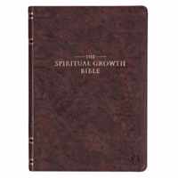 The Spiritual Growth Bible, Study Bible, NLT - New Living Translation Holy Bible, Faux Leather, Walnut Brown