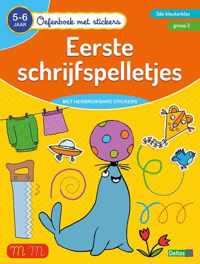 Oefenboek met stickers - Eerste schrijfspelletjes 5-6 jaar - 3de kleuterklas - groep 2