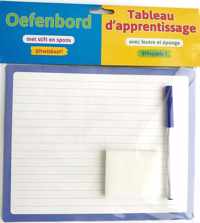 Oefenbord met stift en spons (uitwisbaar) / Tableau d'apprentissage avec feutre et éponge (effaçable)