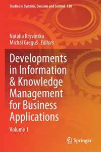 Developments in Information & Knowledge Management for Business Applications