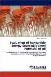 Evaluation of Renewable Energy Source;Biodiesel Potential of oil