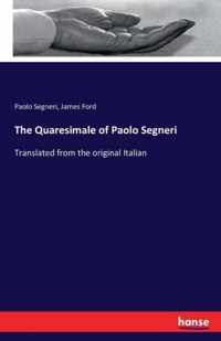 The Quaresimale of Paolo Segneri