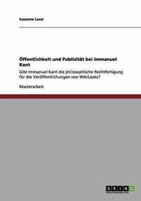 OEffentlichkeit und Publizitat bei Immanuel Kant