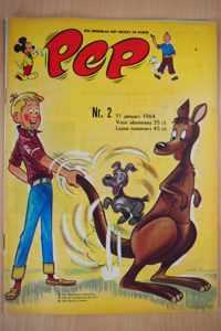 Pep No.2  - 11 januari 1964 - Een weekblad met Mickey en Kuifje