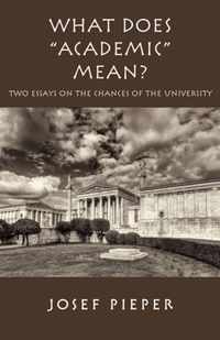What Does  Academic  Mean? - Two Essays on the Chances of the University Today