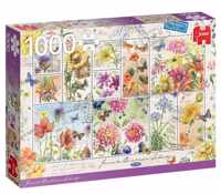 Premium Collection Puzzel - Flower Stamps, Summer Flowers (1000 Stukjes)