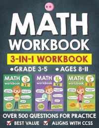 Math Workbook Practice Grade 3-5 (Ages 8-11)