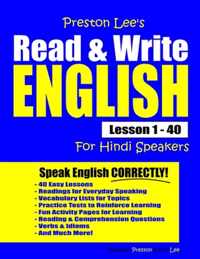 Preston Lee's Read & Write English Lesson 1 - 40 For Hindi Speakers