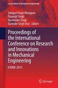 Proceedings of the International Conference on Research and Innovations in Mecha
