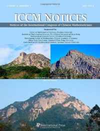 Notices of the International Congress of Chinese Mathematicians (ICCM Notices), Volume 1, No. 1