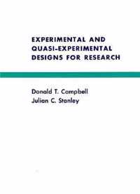 Experimental and Quasi-experimental Designs for Research