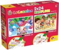 Cocomelon Vloerpuzzel - Altijd Vriendelijk 2 X 24 Stukjes . Puzzel En Kleurplaat . Formaat 50Ã35