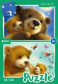 Rebo legpuzzel 24 + 48 stukjes - Bear family - Overig (8720387822324)